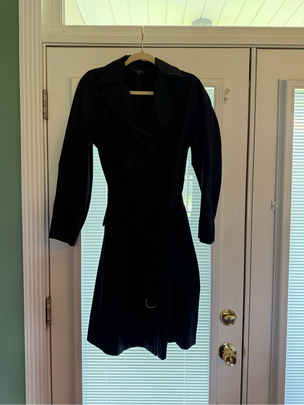 Women's Blue Double-Breasted Trench Dress